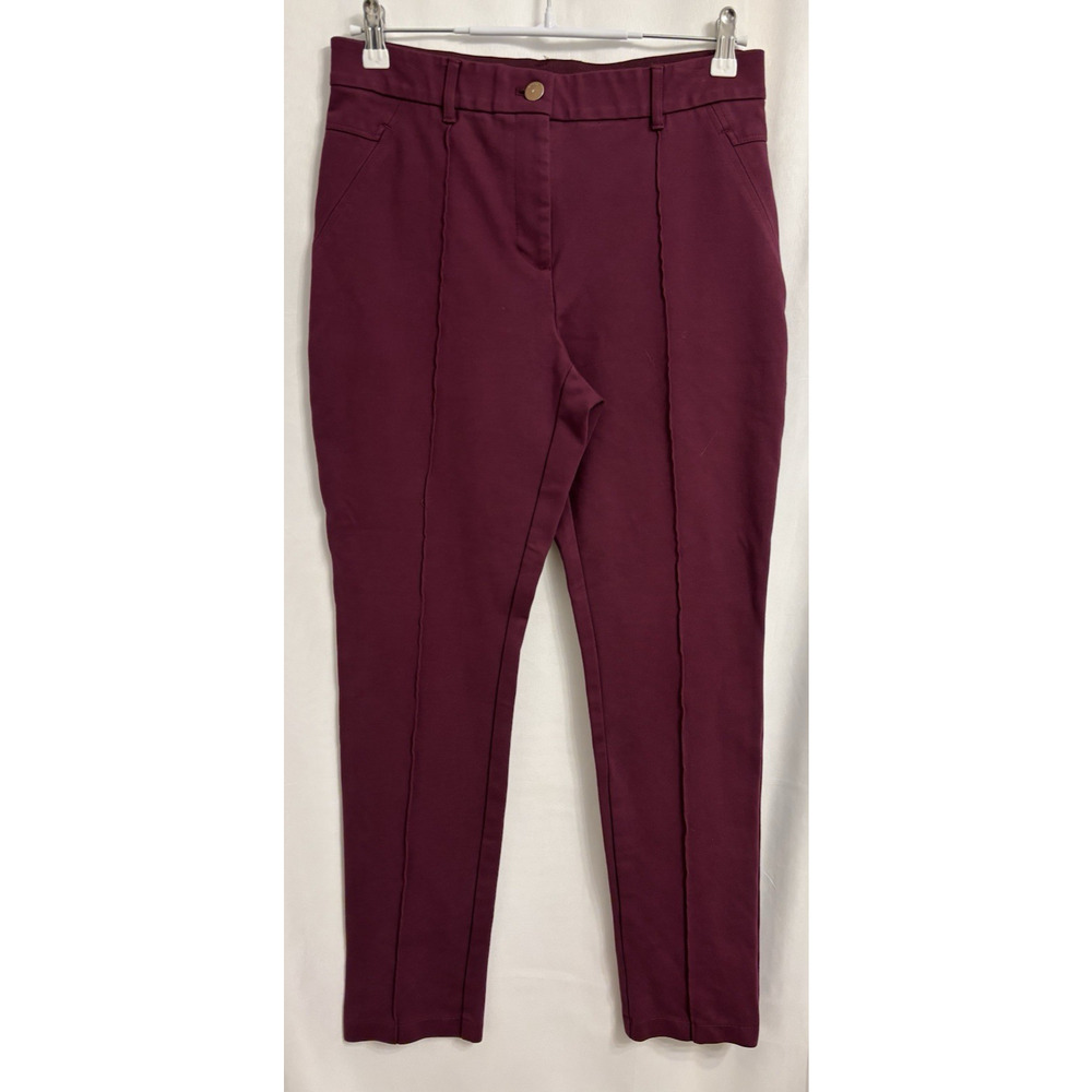 Chico's Women's 1 US 8 Wine So Slimming Ponte Ankle‎ Pant Sexy Office Business